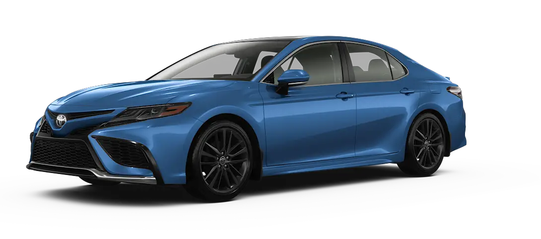 2023 toyota camry gas xse blue front view